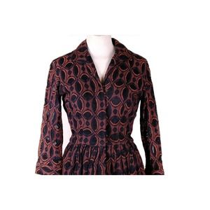 Vintage 1960s Brown & Black Dress